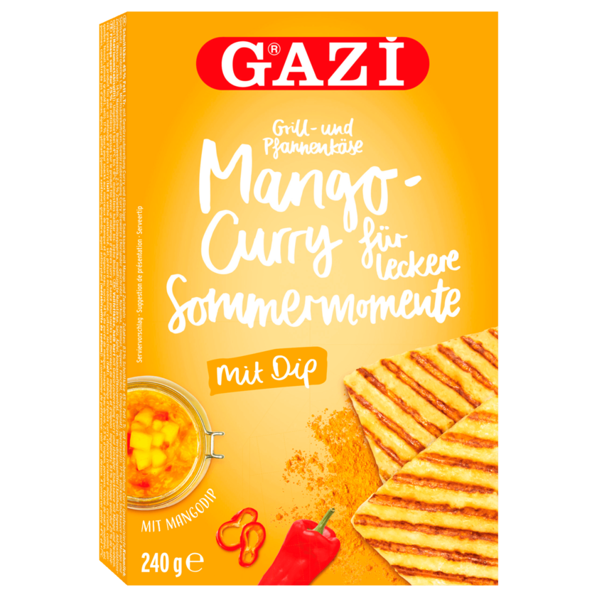 Gazi Grill- und Pfannenkäse Mango-Curry mit Dip 240g